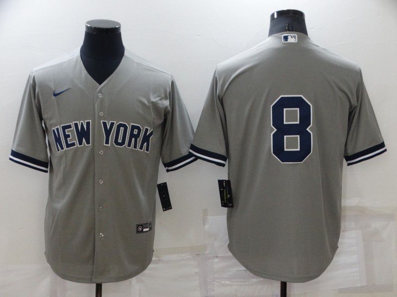Men New York Yankees #8 No Name Grey Game 2022 Nike MLB Jersey